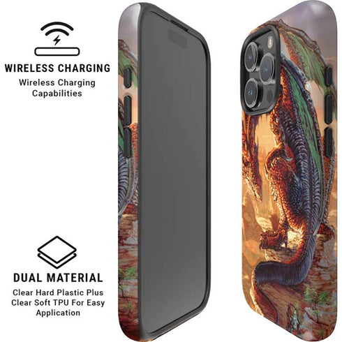 Bravery Misplaced Dragon and Knight by Ed Beard Jr iPhone 16 Pro Magsafe Impact Case